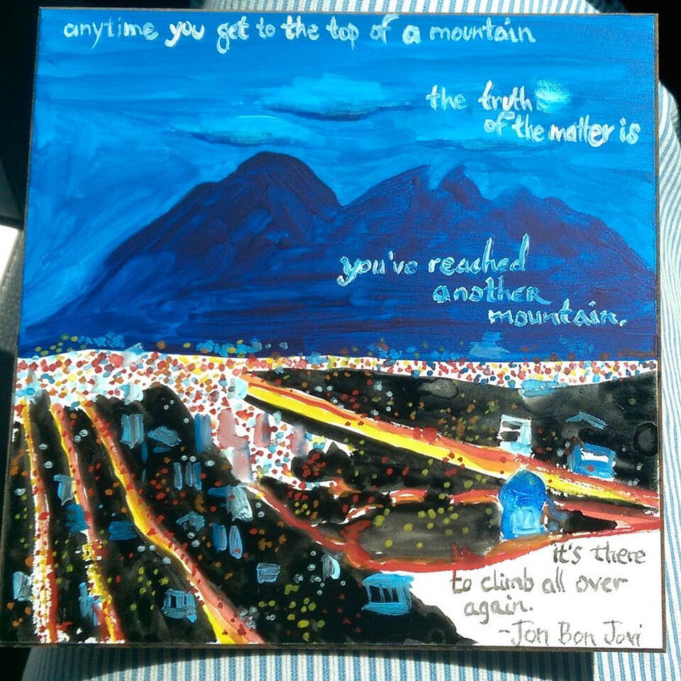 first draft! top of a mountain, for JR, 2017